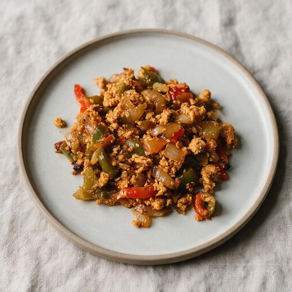 Skillet taco filling with peppers and onions