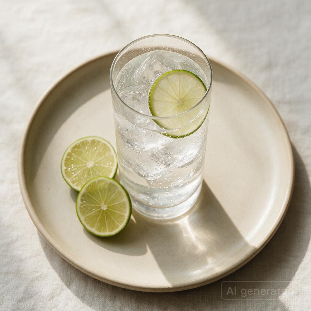 Vodka soda with lime or a gin and tonic