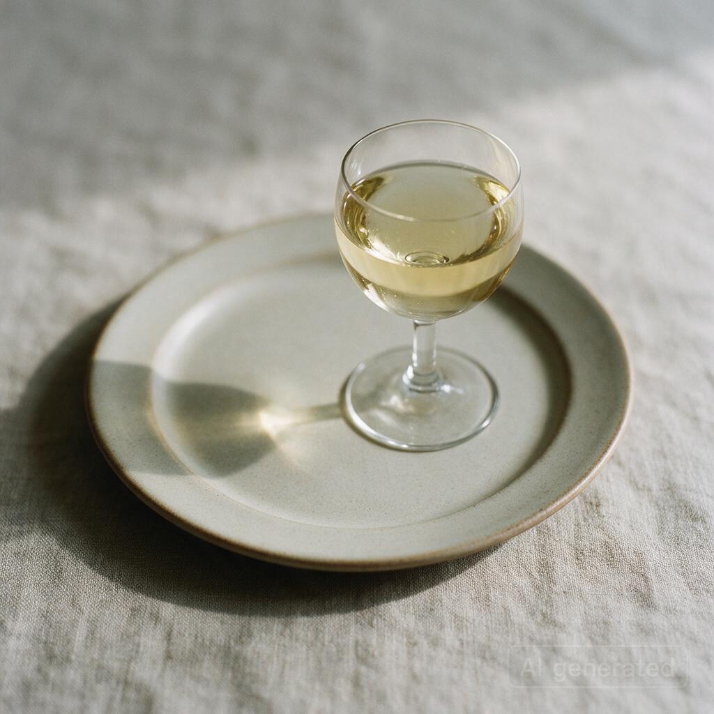 A glass of dry white wine or a light red
