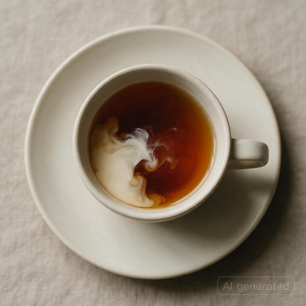 Plain tea (black, green, or herbal) with milk
