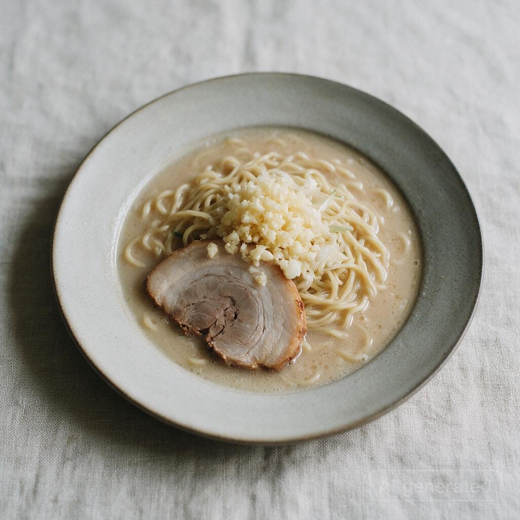 Natural tonkotsu with rich broth and extra garlic