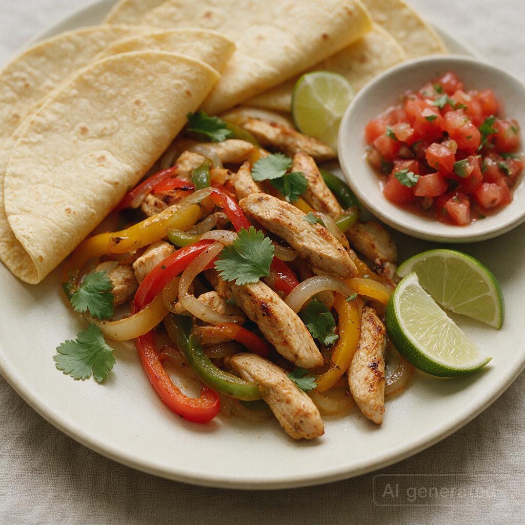 Chicken or steak fajitas with corn tortillas