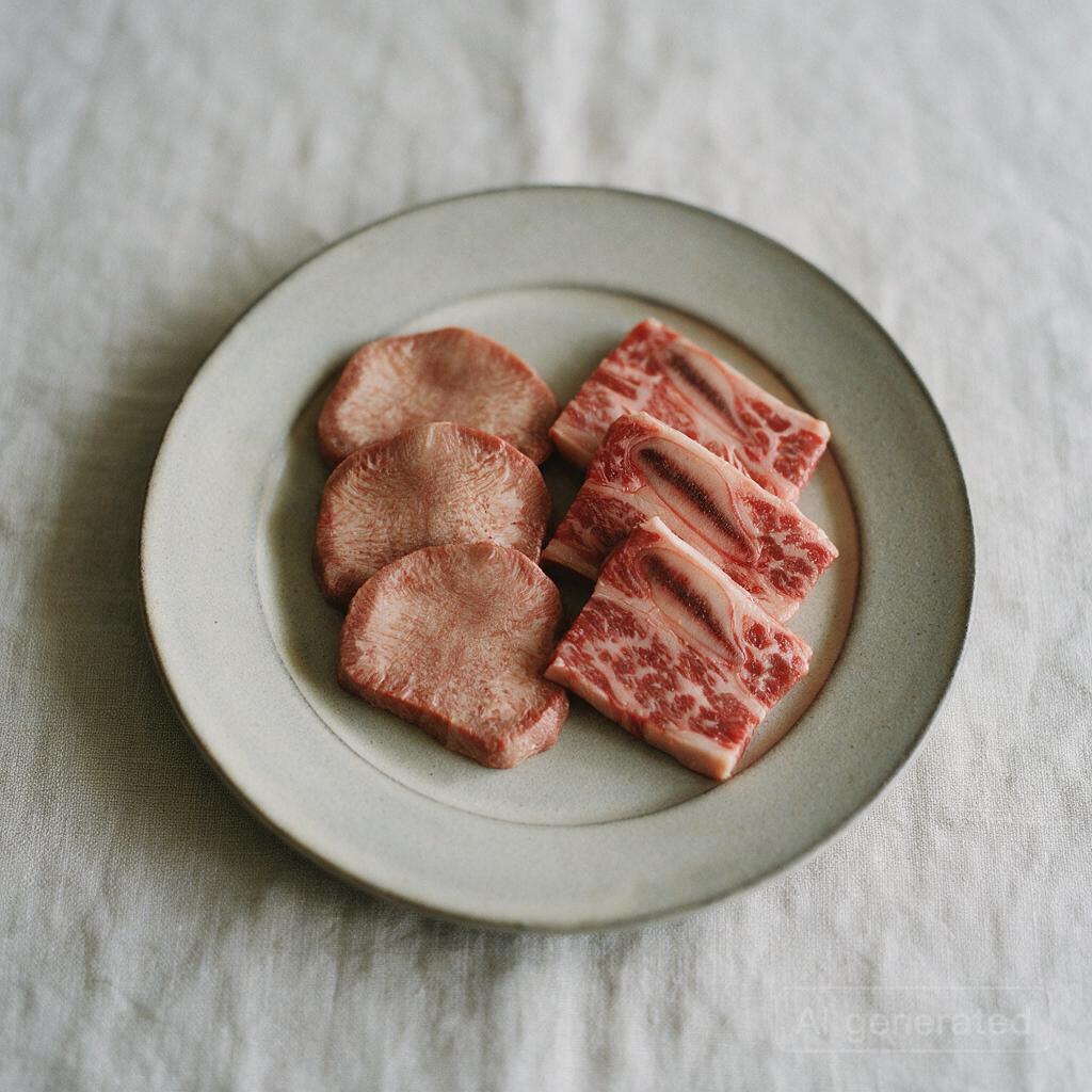 Tan (beef tongue) and karubi (short rib)