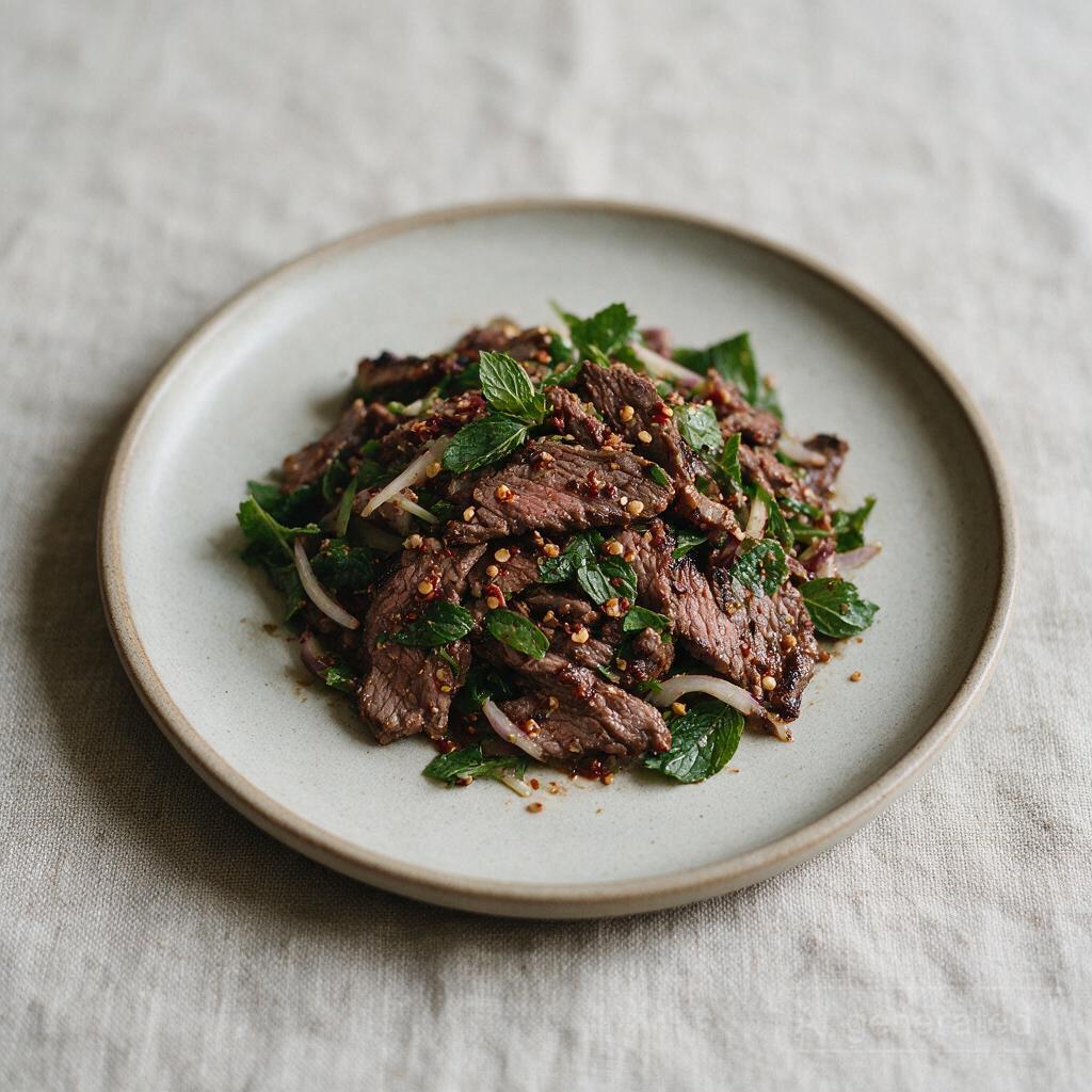 Nam tok (grilled beef salad) or any grilled meat salad