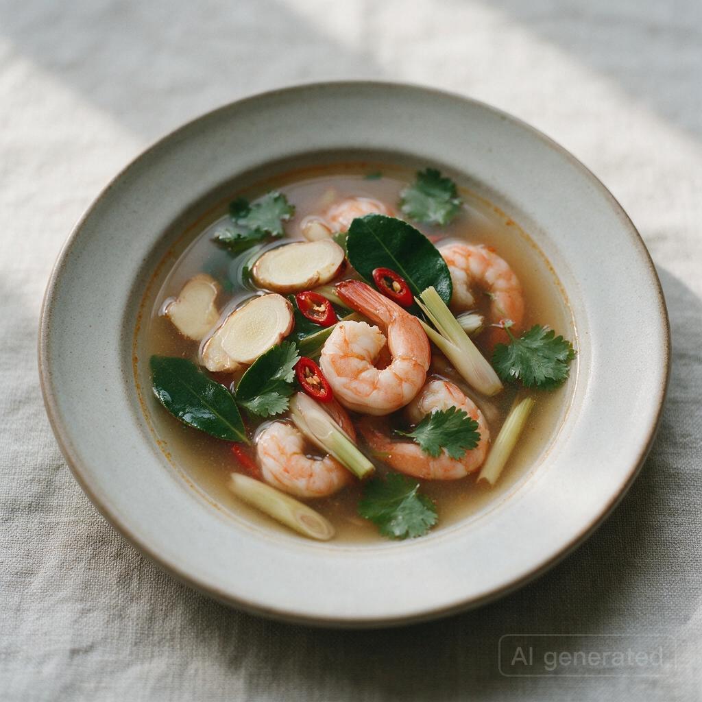 Tom yum soup with shrimp or chicken